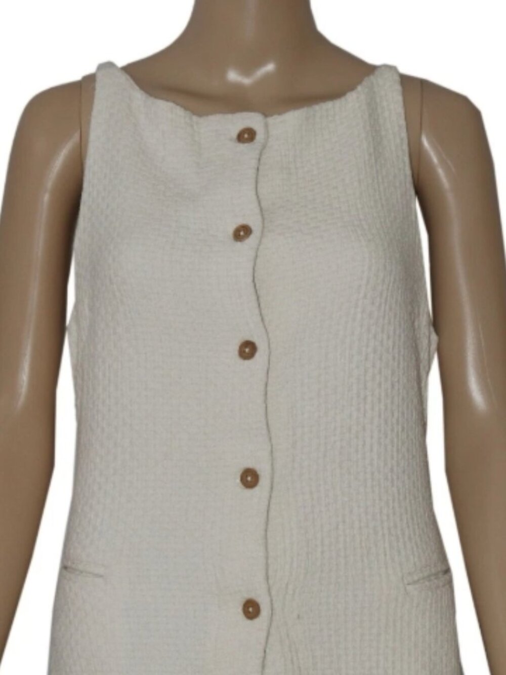 Free People Coastal Classy Sleeveless High-neck Button Top XS - Picture 4 of 5